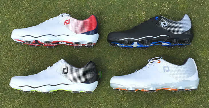 FootJoy Juniors' D.N.A. Helix Golf Shoes Size 6, Red/White/Blue